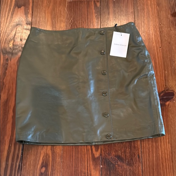 Karina Grimaldi Leather Mini Skirt NWT - Picture 3 of 3
